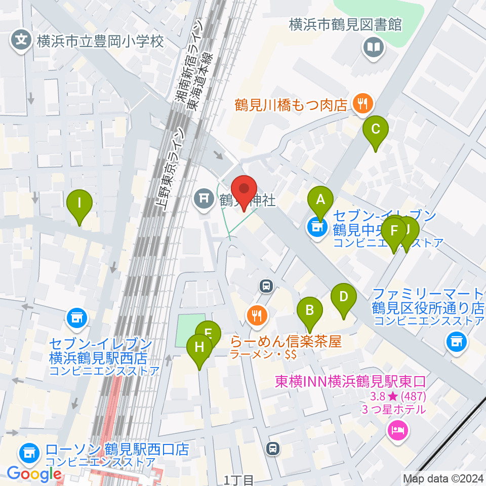 鶴見ラバーソウル周辺の駐車場・コインパーキング一覧地図