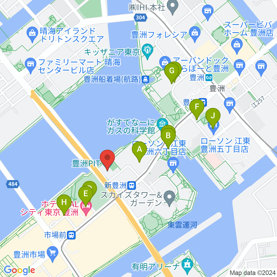 豊洲PIT周辺の駐車場・コインパーキング一覧地図