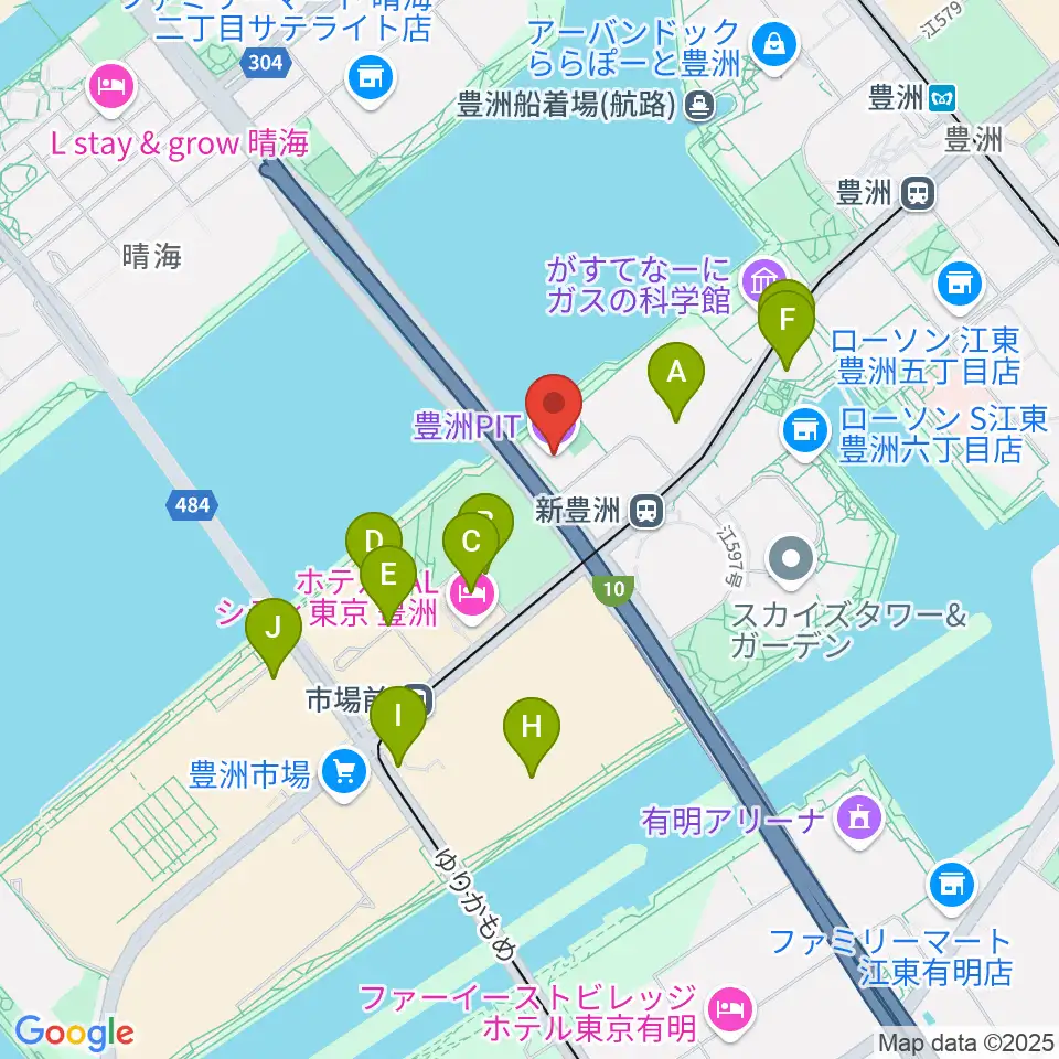 豊洲PIT周辺の駐車場・コインパーキング一覧地図