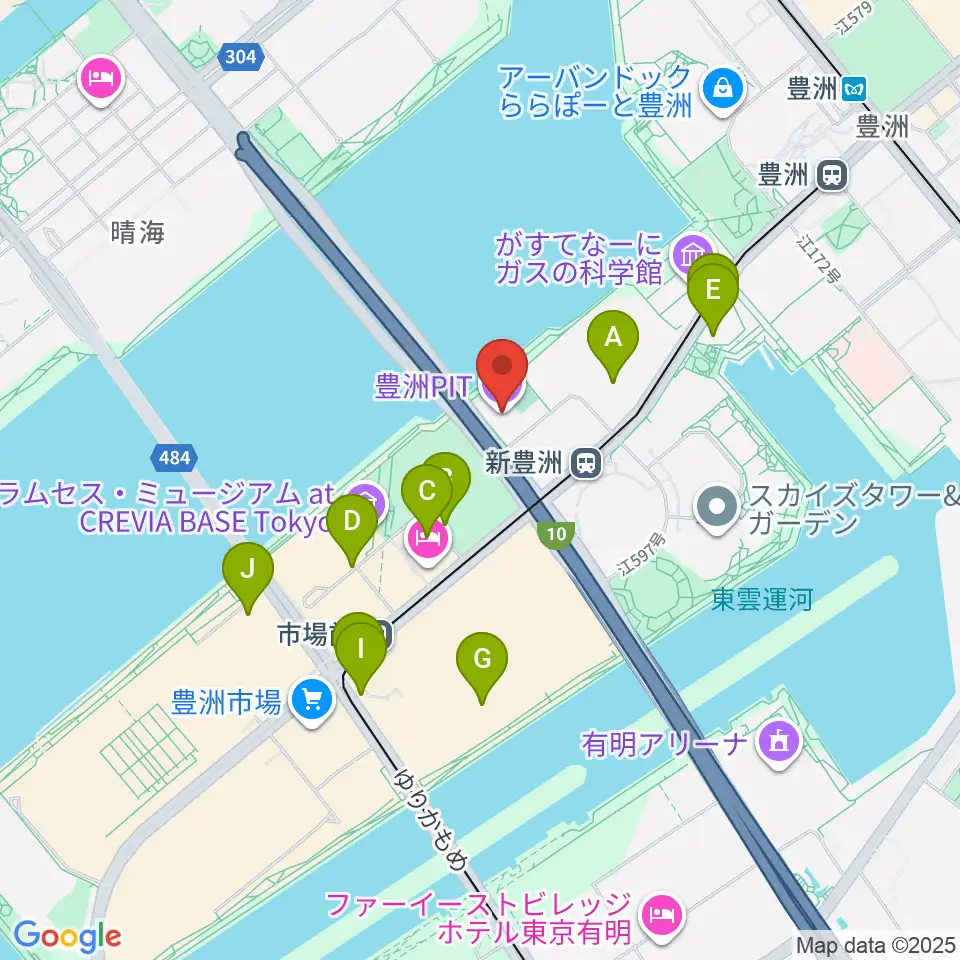 豊洲PIT周辺の駐車場・コインパーキング一覧地図