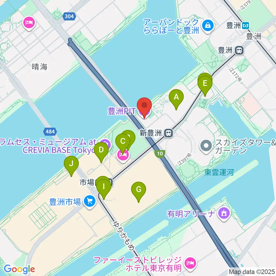 豊洲PIT周辺の駐車場・コインパーキング一覧地図