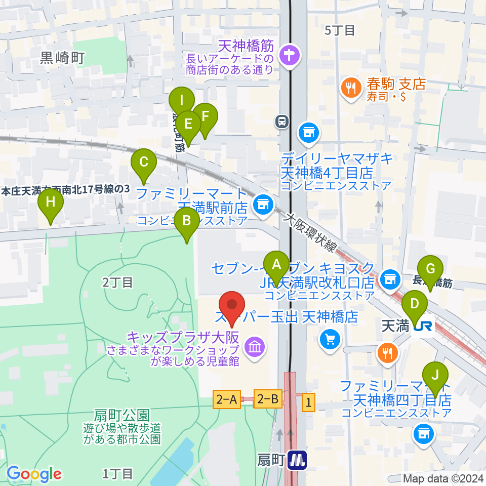 カンテレ扇町スクエア周辺の駐車場・コインパーキング一覧地図