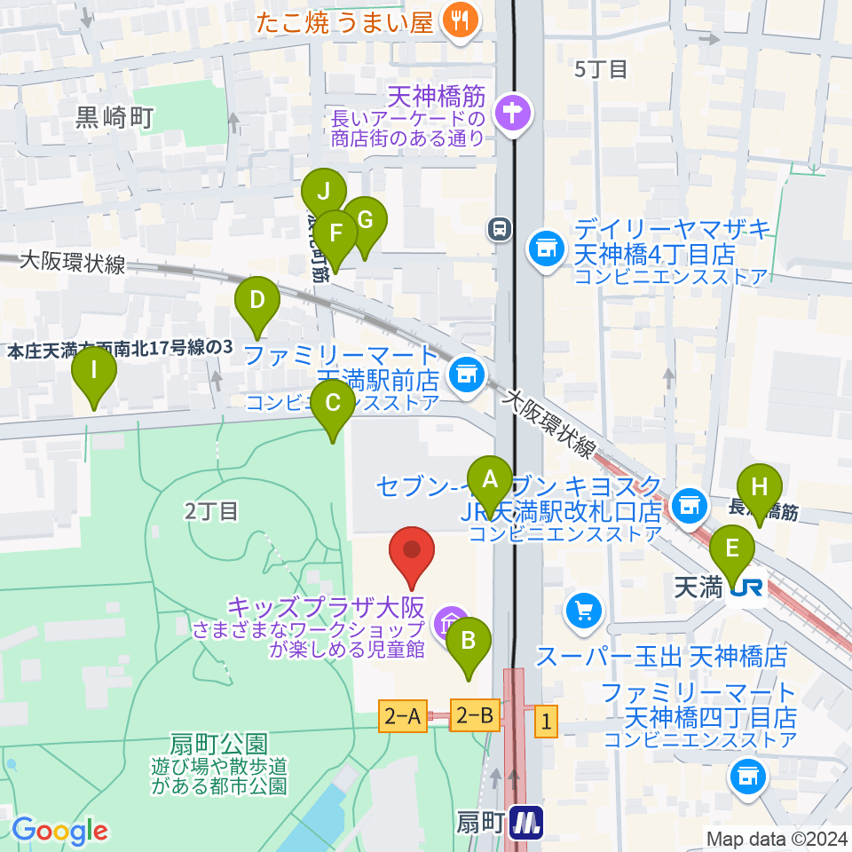 カンテレ扇町スクエア周辺の駐車場・コインパーキング一覧地図