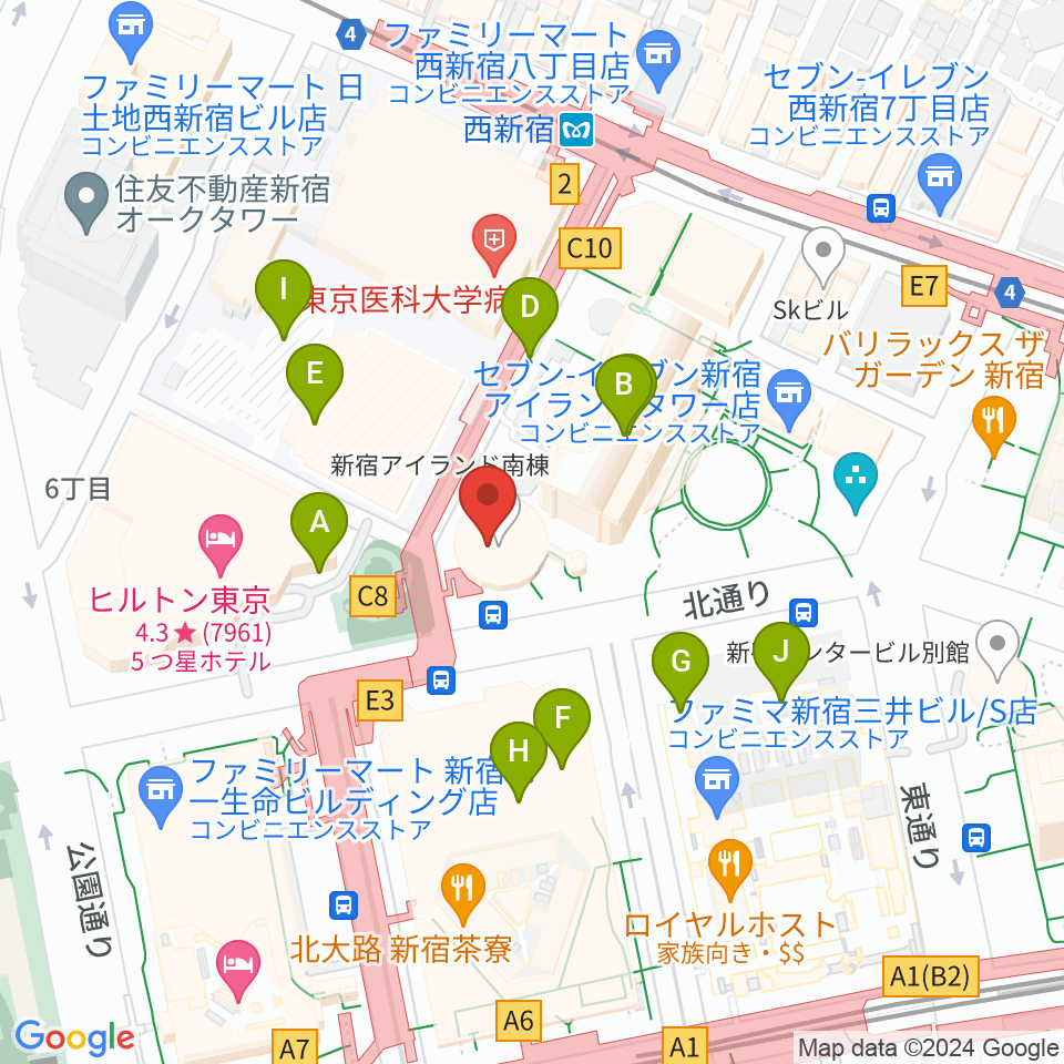 新宿ReNY周辺の駐車場・コインパーキング一覧地図