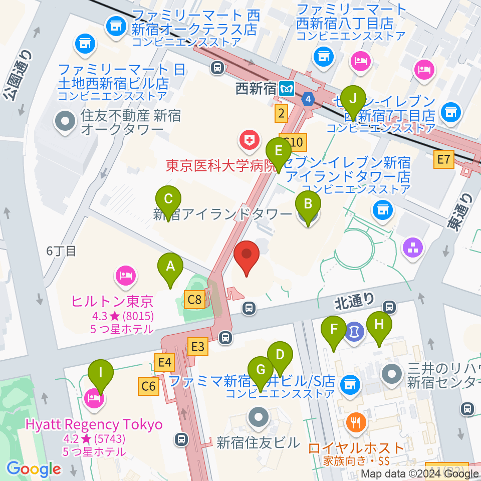 新宿ReNY周辺の駐車場・コインパーキング一覧地図