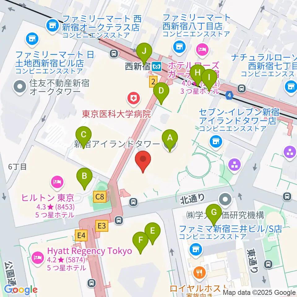 新宿ReNY周辺の駐車場・コインパーキング一覧地図