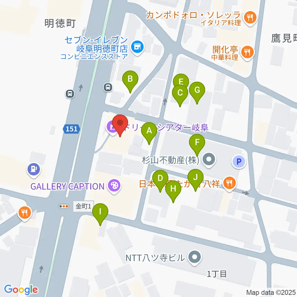 ドリームシアター岐阜周辺の駐車場・コインパーキング一覧地図