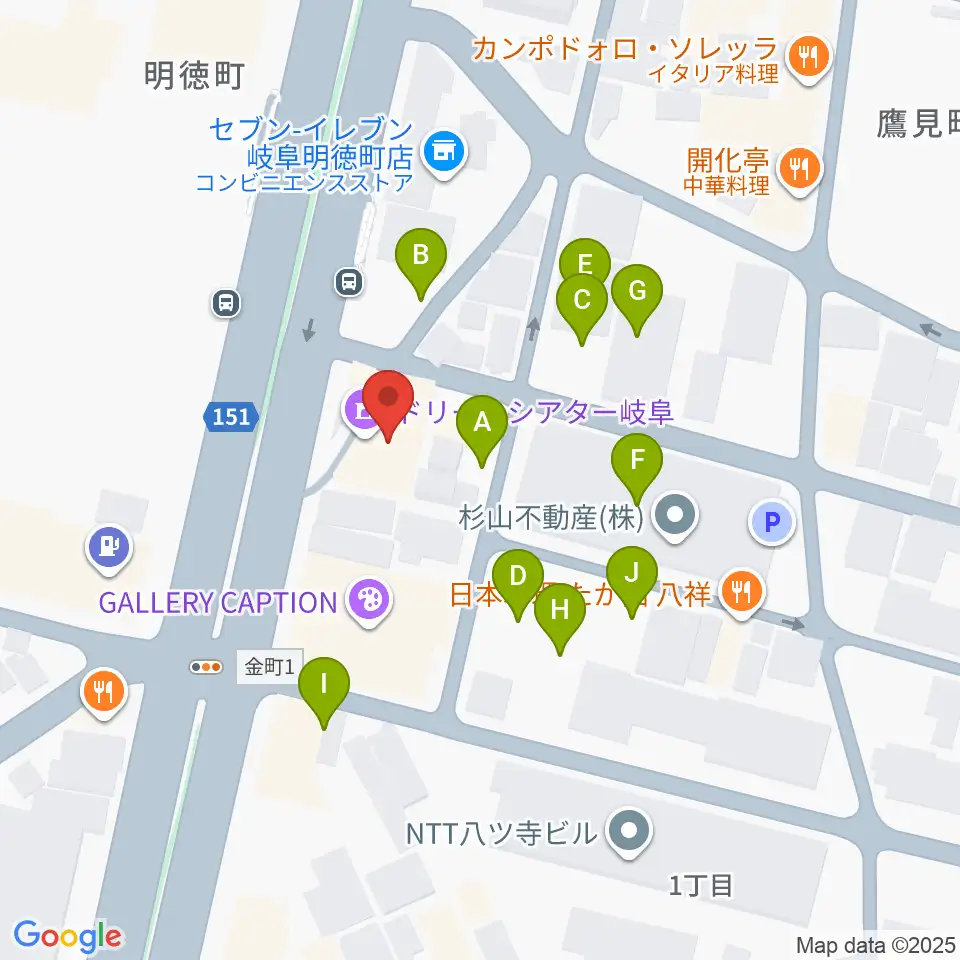 ドリームシアター岐阜周辺の駐車場・コインパーキング一覧地図