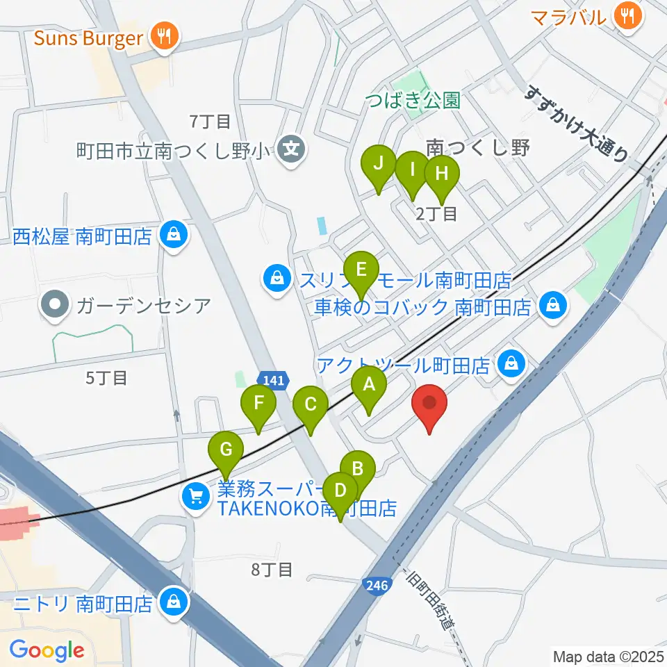 丸山ギター教室周辺の駐車場・コインパーキング一覧地図