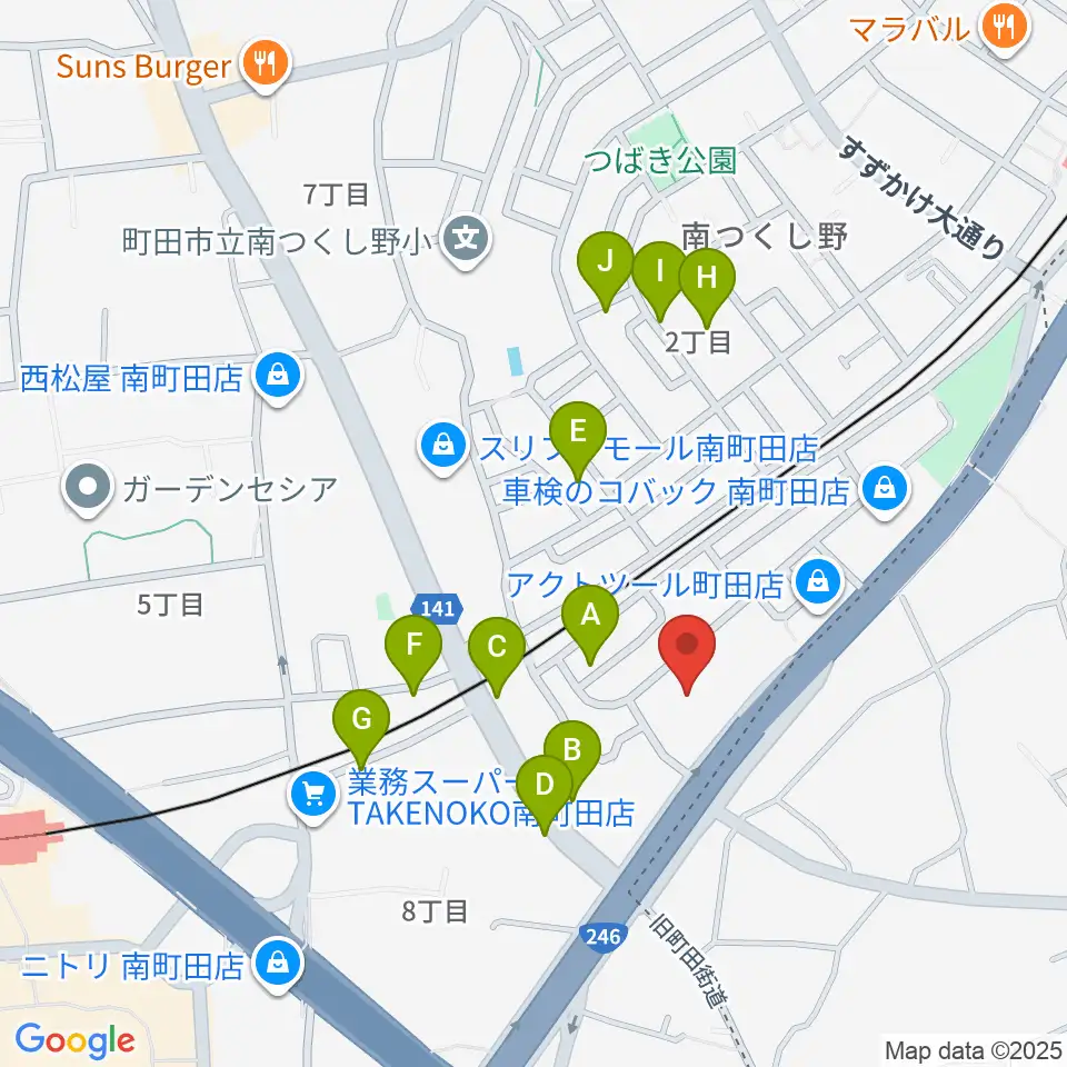 丸山ギター教室周辺の駐車場・コインパーキング一覧地図