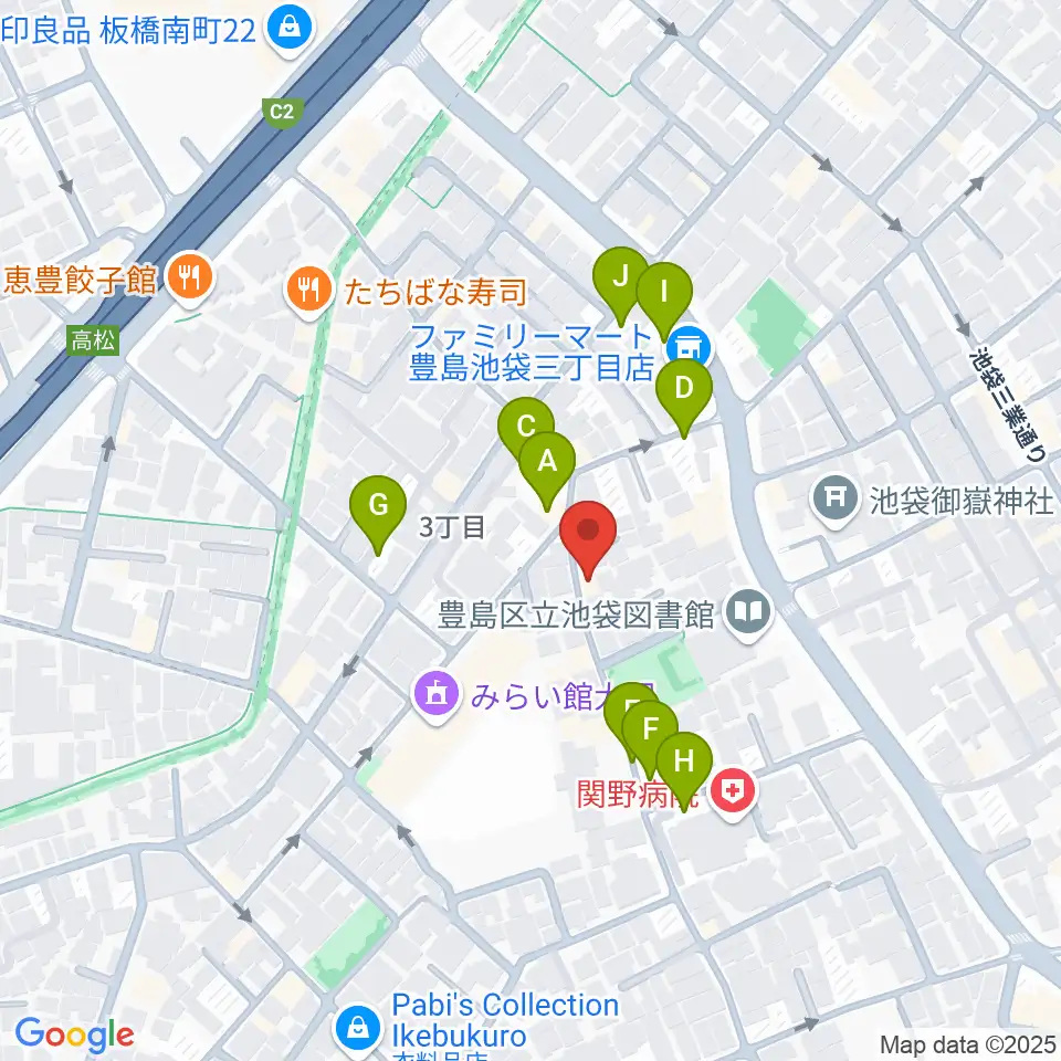 池袋ビッグバンボックス周辺の駐車場・コインパーキング一覧地図