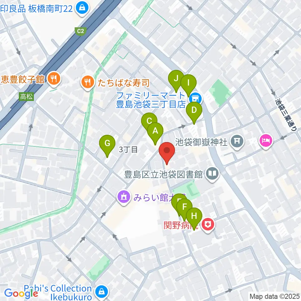 池袋ビッグバンボックス周辺の駐車場・コインパーキング一覧地図