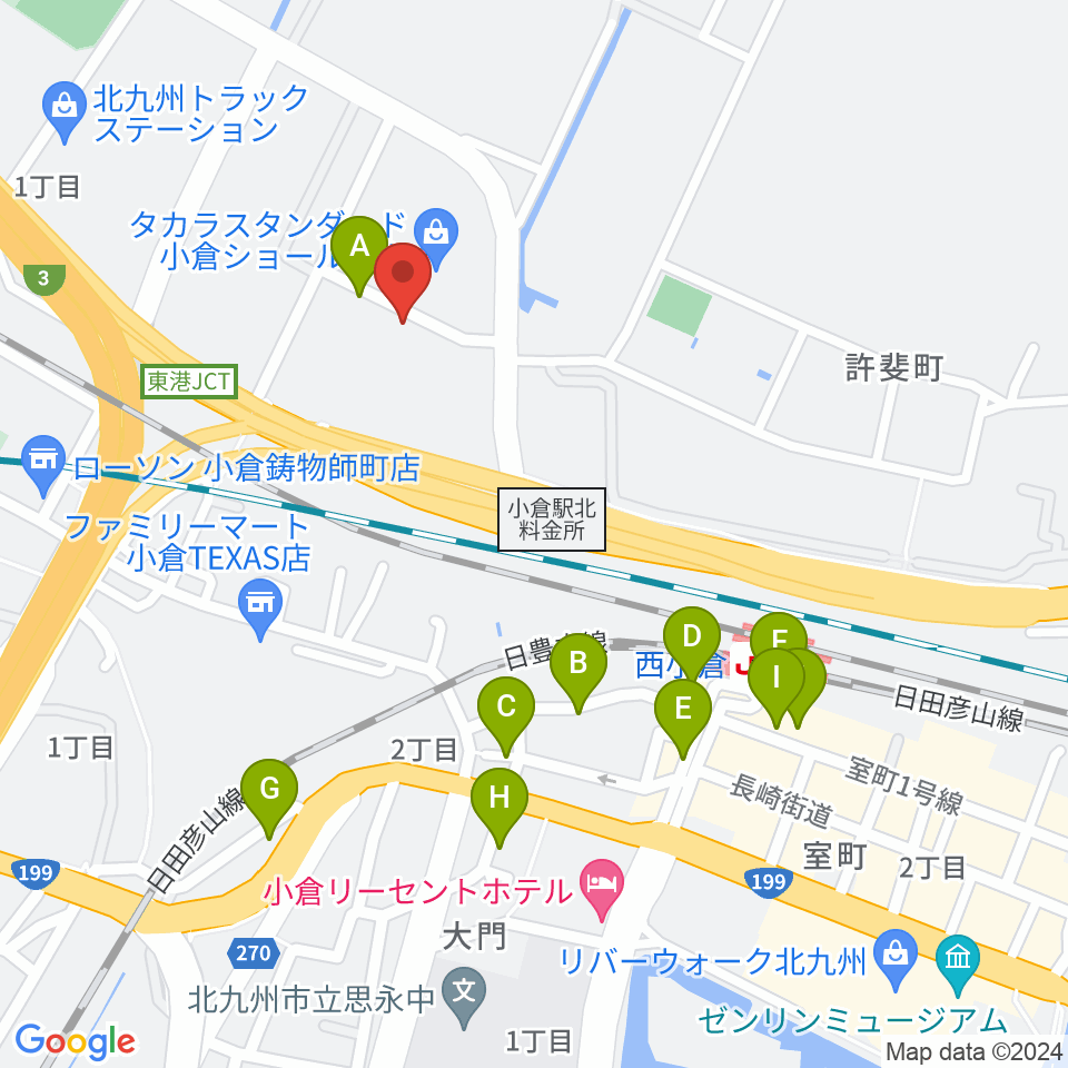 chuya-online.com FUKUOKA周辺の駐車場・コインパーキング一覧地図