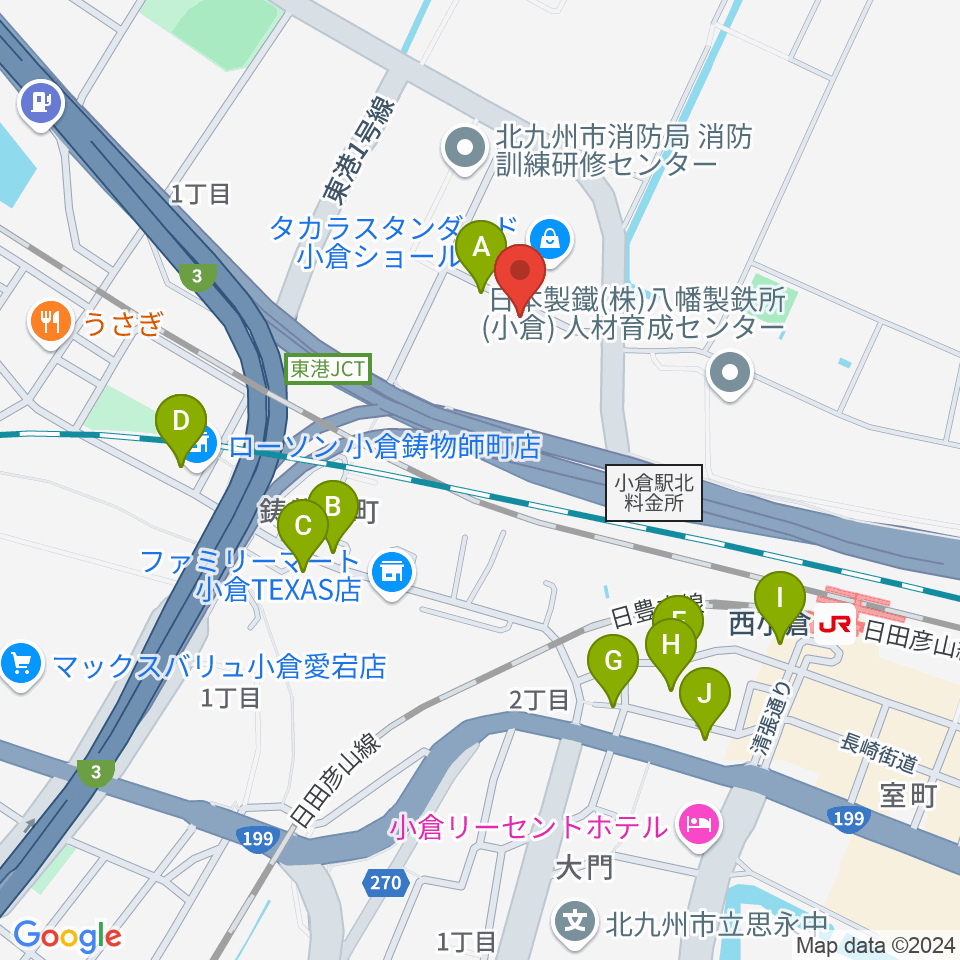 chuya-online.com FUKUOKA周辺の駐車場・コインパーキング一覧地図