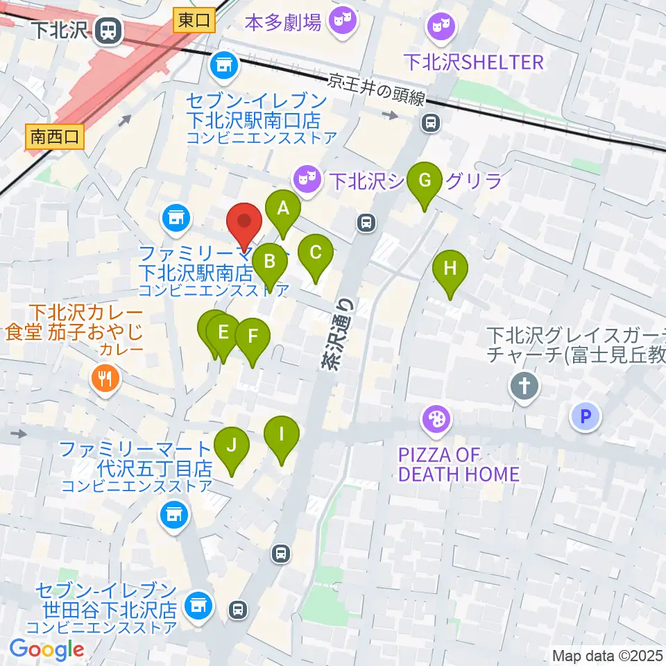 下北沢WAVER周辺の駐車場・コインパーキング一覧地図