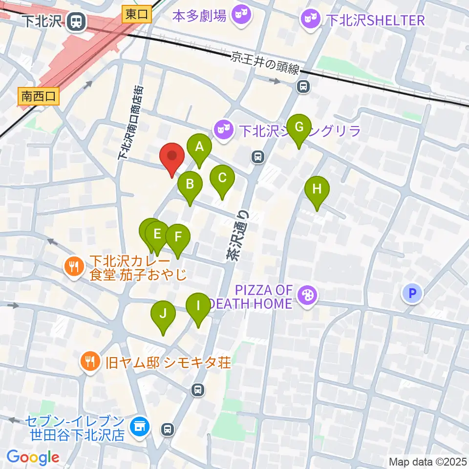 下北沢WAVER周辺の駐車場・コインパーキング一覧地図
