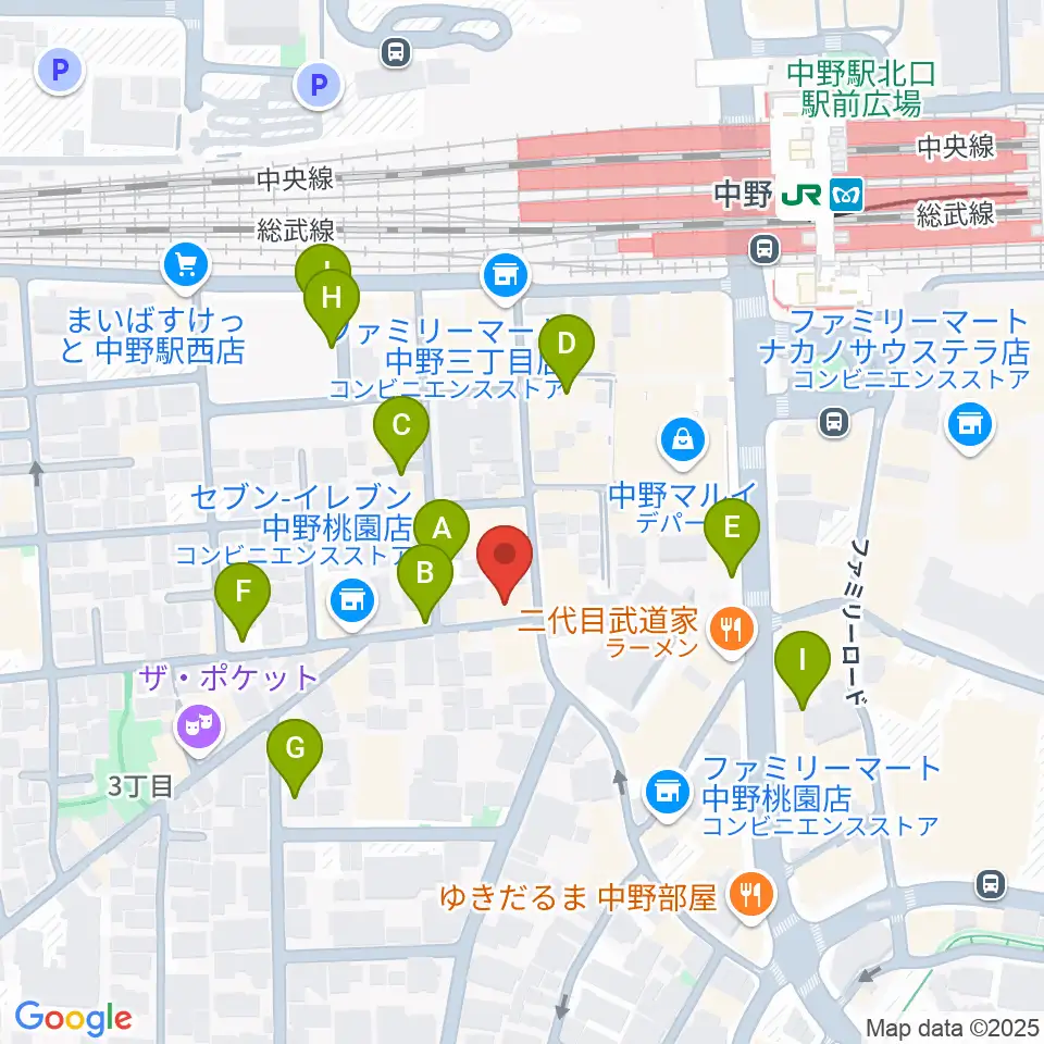 サウンドスタジオノア 中野店周辺の駐車場・コインパーキング一覧地図
