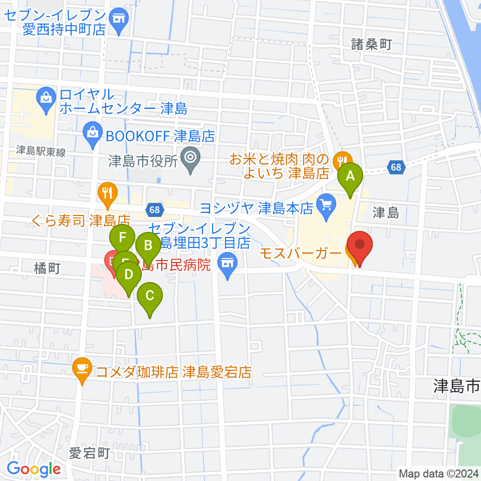 津島グランツ周辺の駐車場・コインパーキング一覧地図