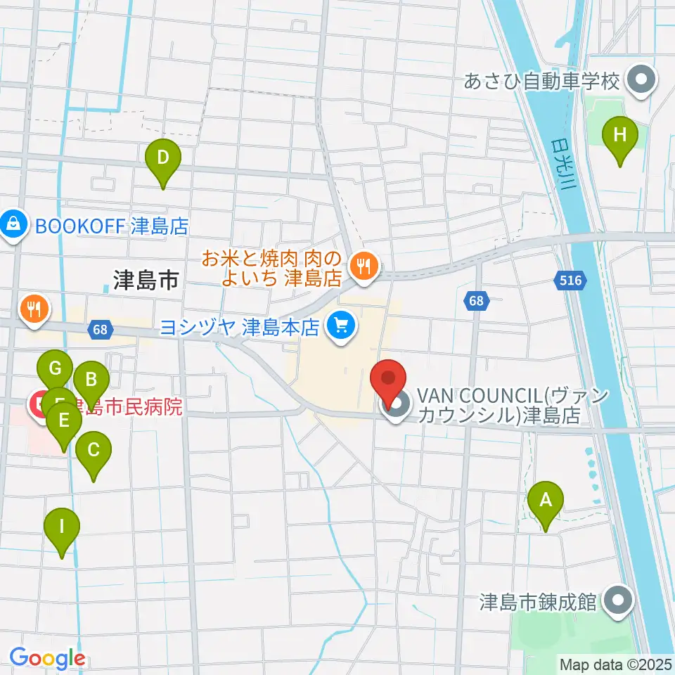 津島グランツ周辺の駐車場・コインパーキング一覧地図