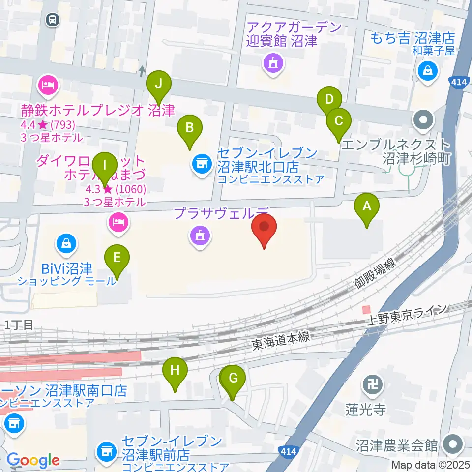 プラサヴェルデ・キラメッセぬまづ周辺の駐車場・コインパーキング一覧地図