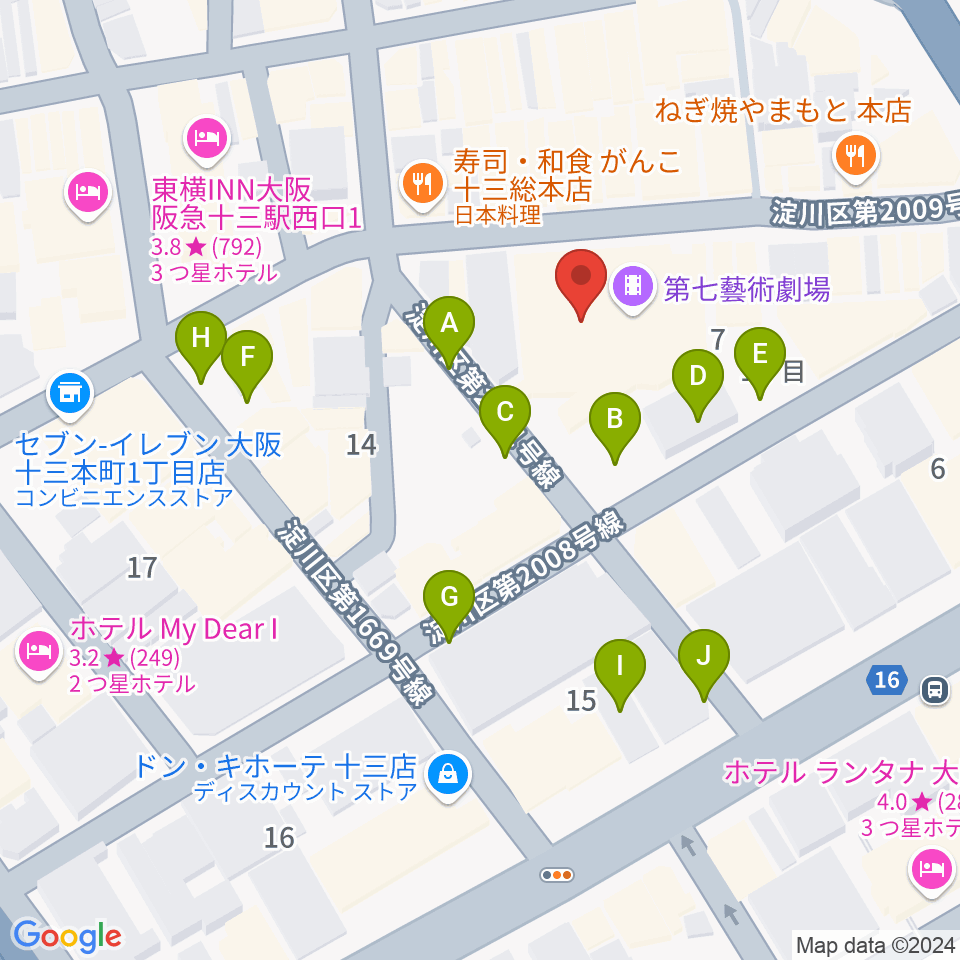 Studio246 JUSO周辺の駐車場・コインパーキング一覧地図