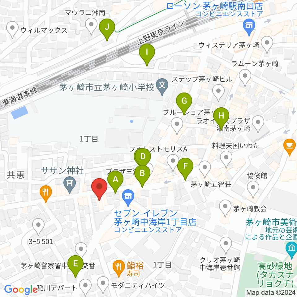 茅ヶ崎MARRY周辺の駐車場・コインパーキング一覧地図