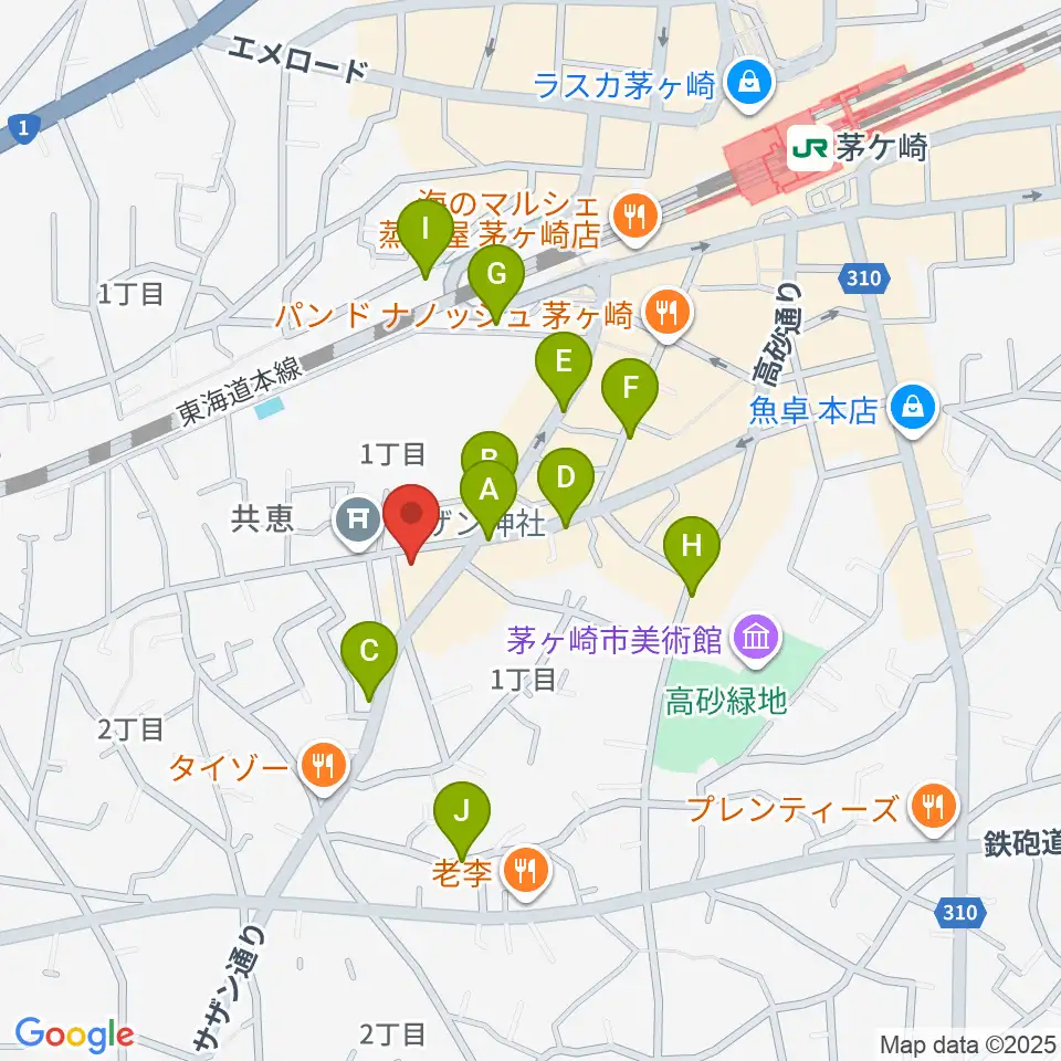 茅ヶ崎MARRY周辺の駐車場・コインパーキング一覧地図