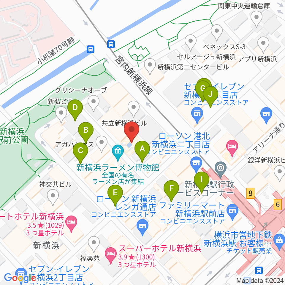 新横浜チャーリーズバー周辺の駐車場・コインパーキング一覧地図