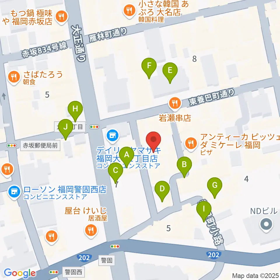 福岡リブラボ周辺の駐車場・コインパーキング一覧地図