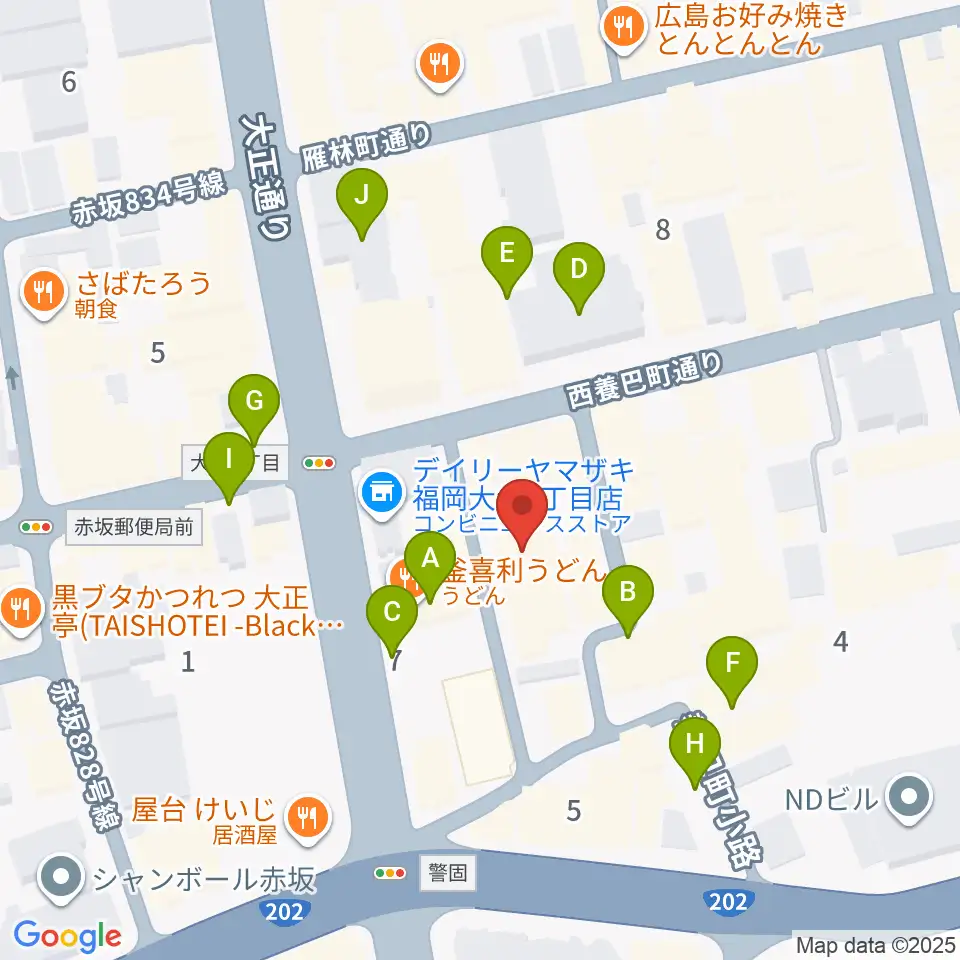 福岡リブラボ周辺の駐車場・コインパーキング一覧地図