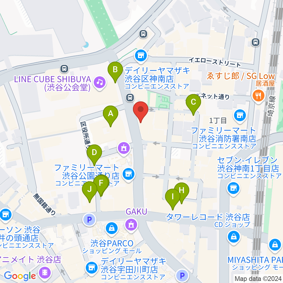 nagomix渋谷周辺の駐車場・コインパーキング一覧地図