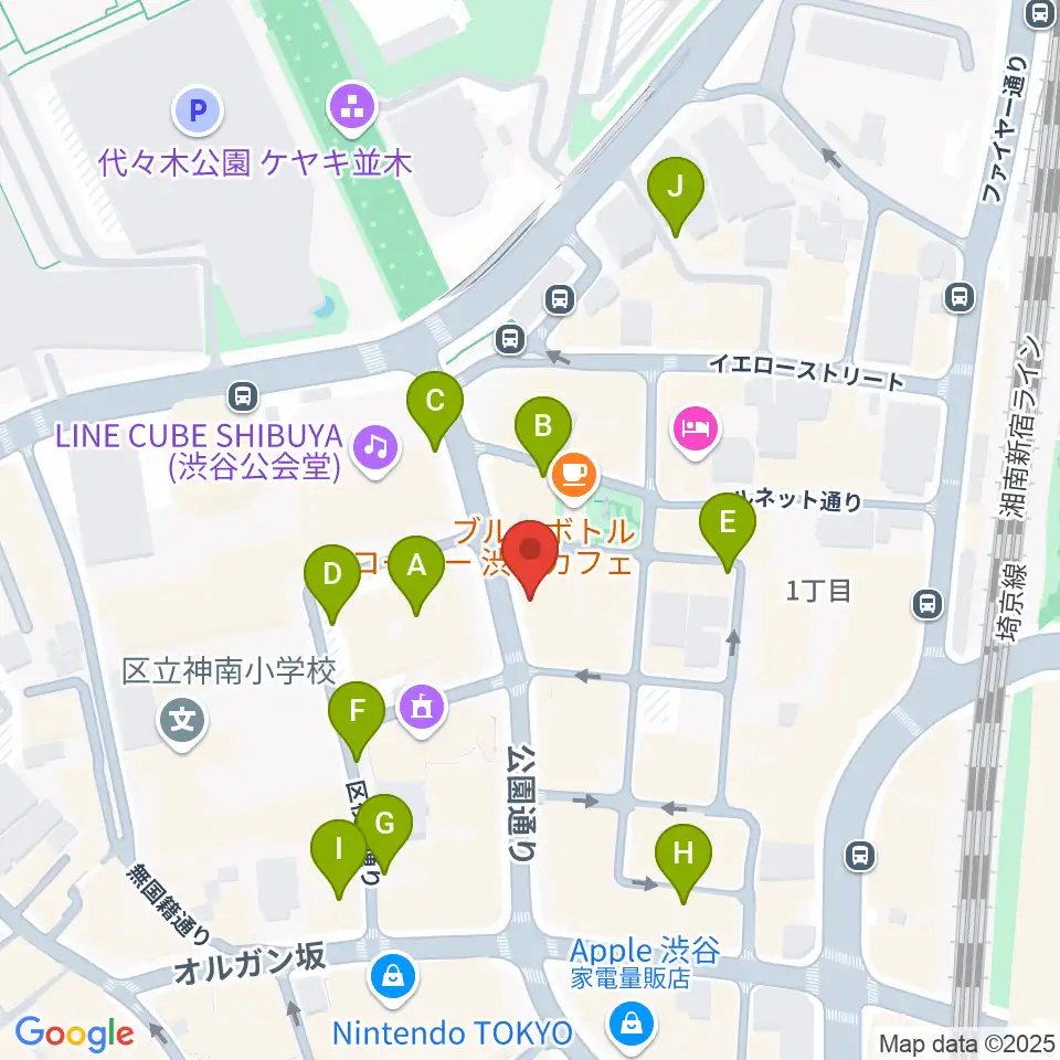 nagomix渋谷周辺の駐車場・コインパーキング一覧地図