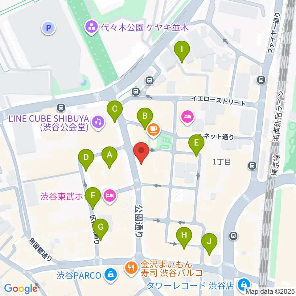 nagomix渋谷周辺の駐車場・コインパーキング一覧地図