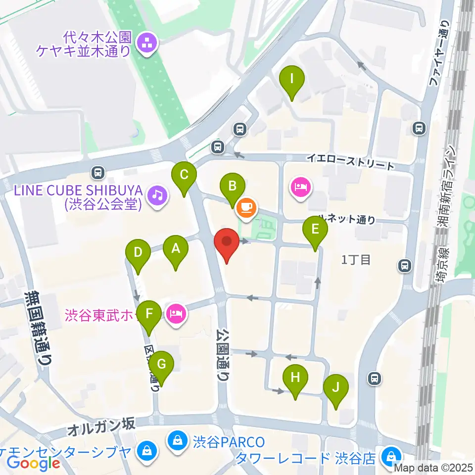 nagomix渋谷周辺の駐車場・コインパーキング一覧地図