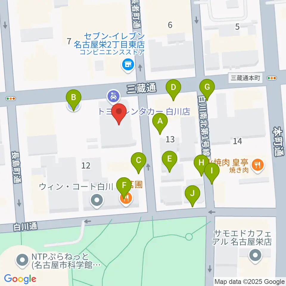 アーク栄サロンホール周辺の駐車場・コインパーキング一覧地図