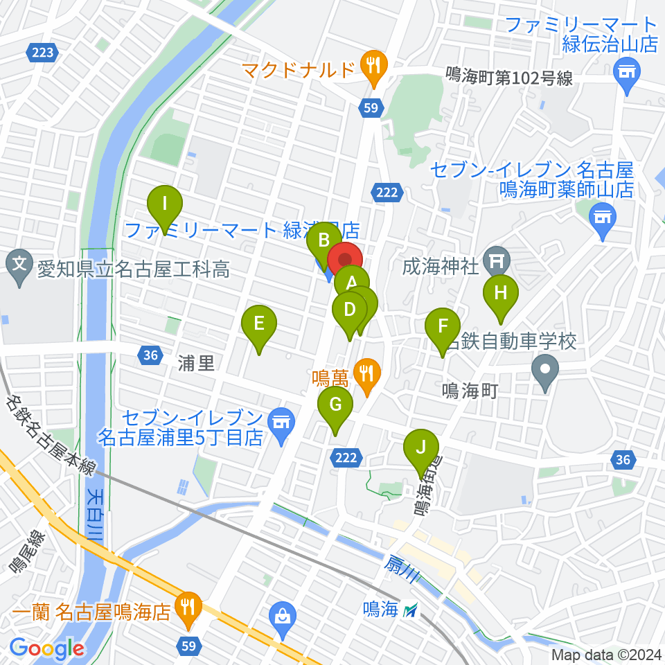 ギャラリーみふね 風の音周辺の駐車場・コインパーキング一覧地図