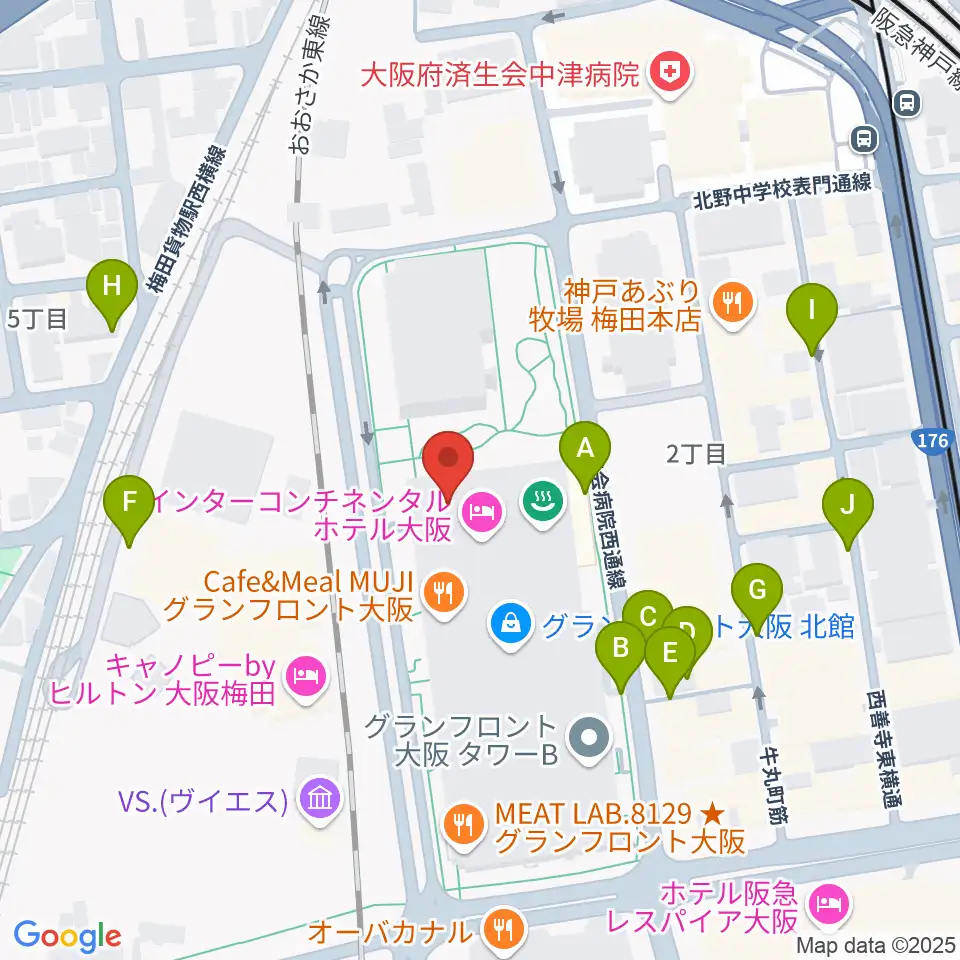 グランフロント大阪 ナレッジシアター周辺の駐車場・コインパーキング一覧地図