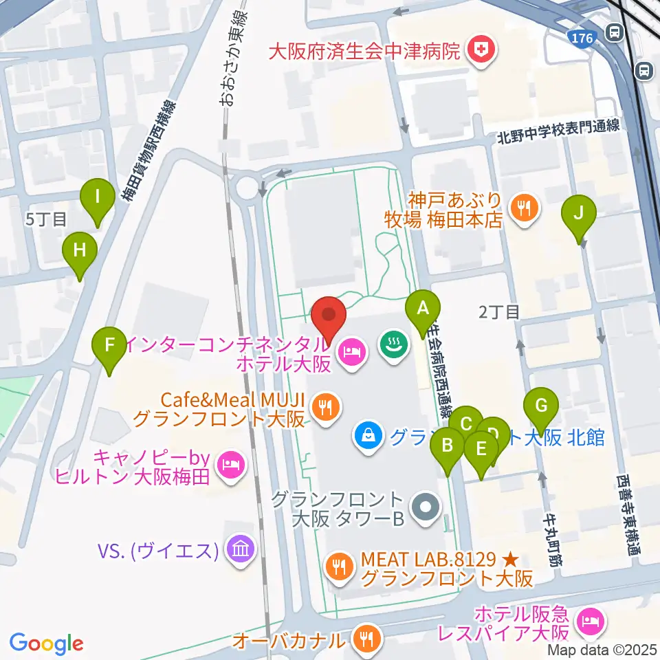 グランフロント大阪 ナレッジシアター周辺の駐車場・コインパーキング一覧地図