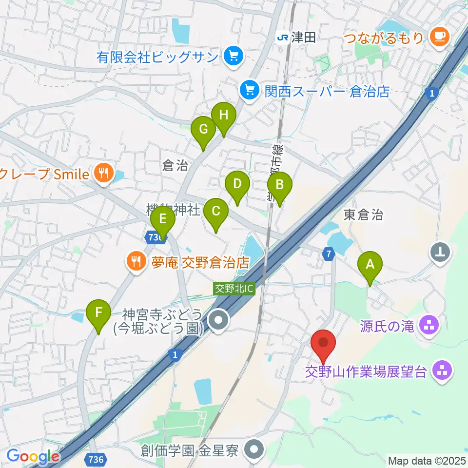 金澤ギタースクール交野教室周辺の駐車場・コインパーキング一覧地図