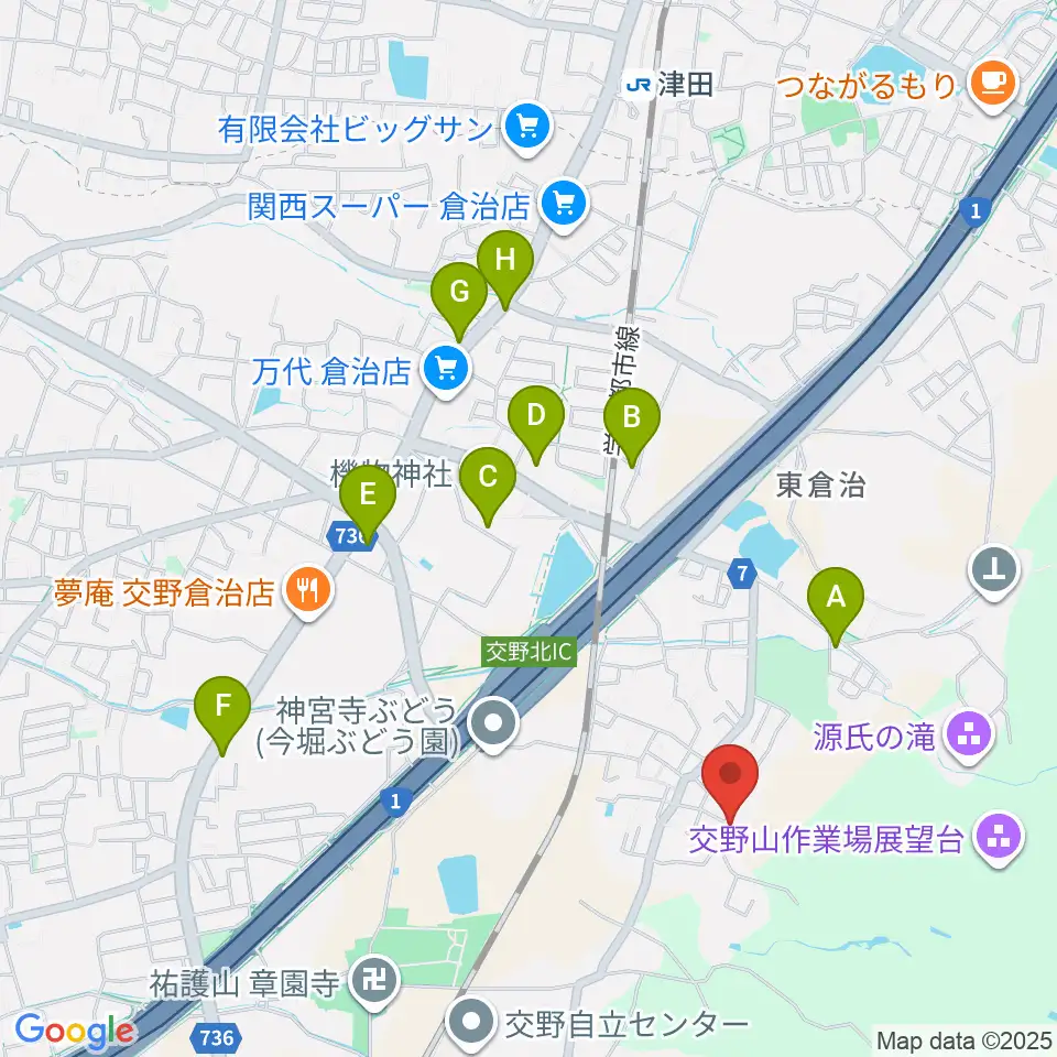 金澤ギタースクール交野教室周辺の駐車場・コインパーキング一覧地図