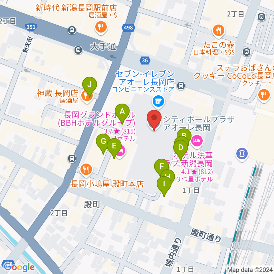 アオーレ長岡周辺の駐車場・コインパーキング一覧地図