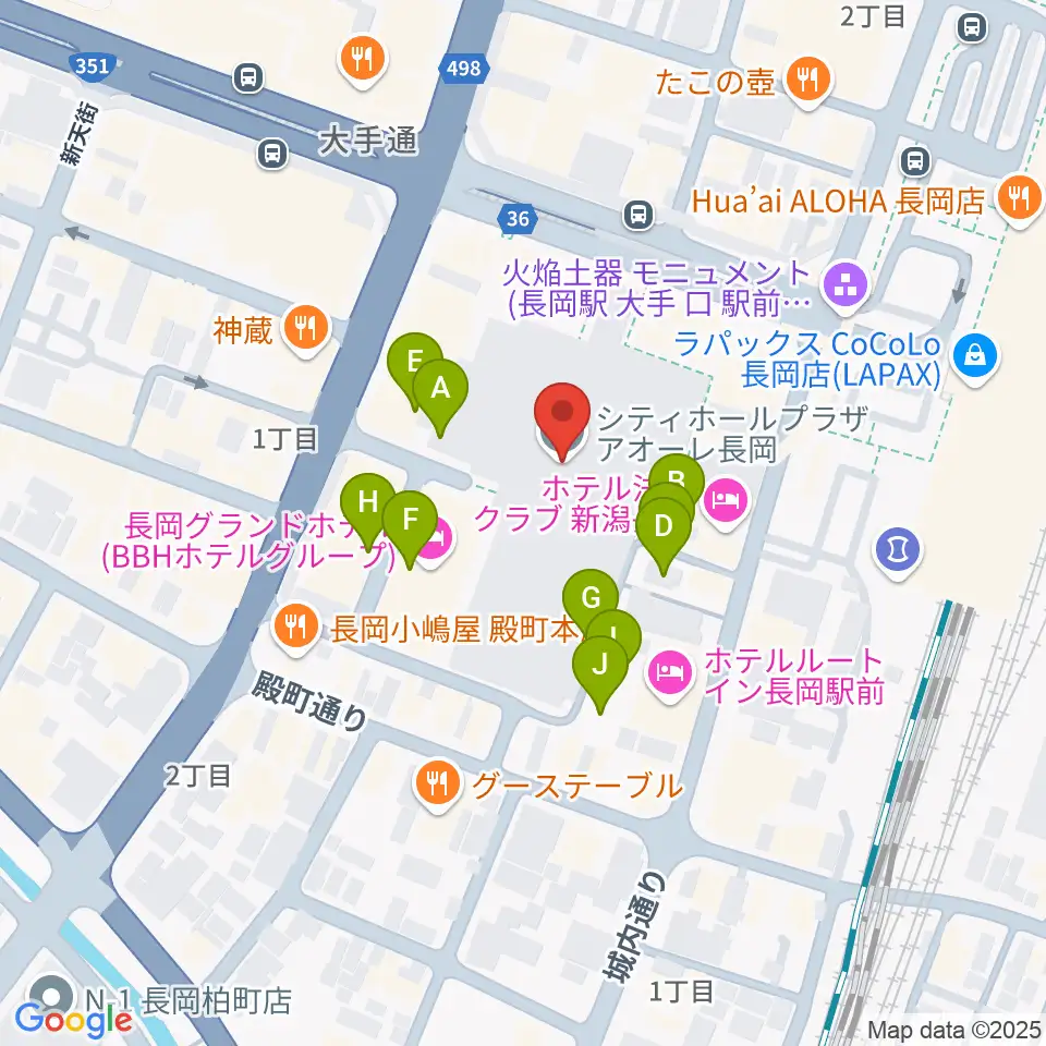 アオーレ長岡周辺の駐車場・コインパーキング一覧地図