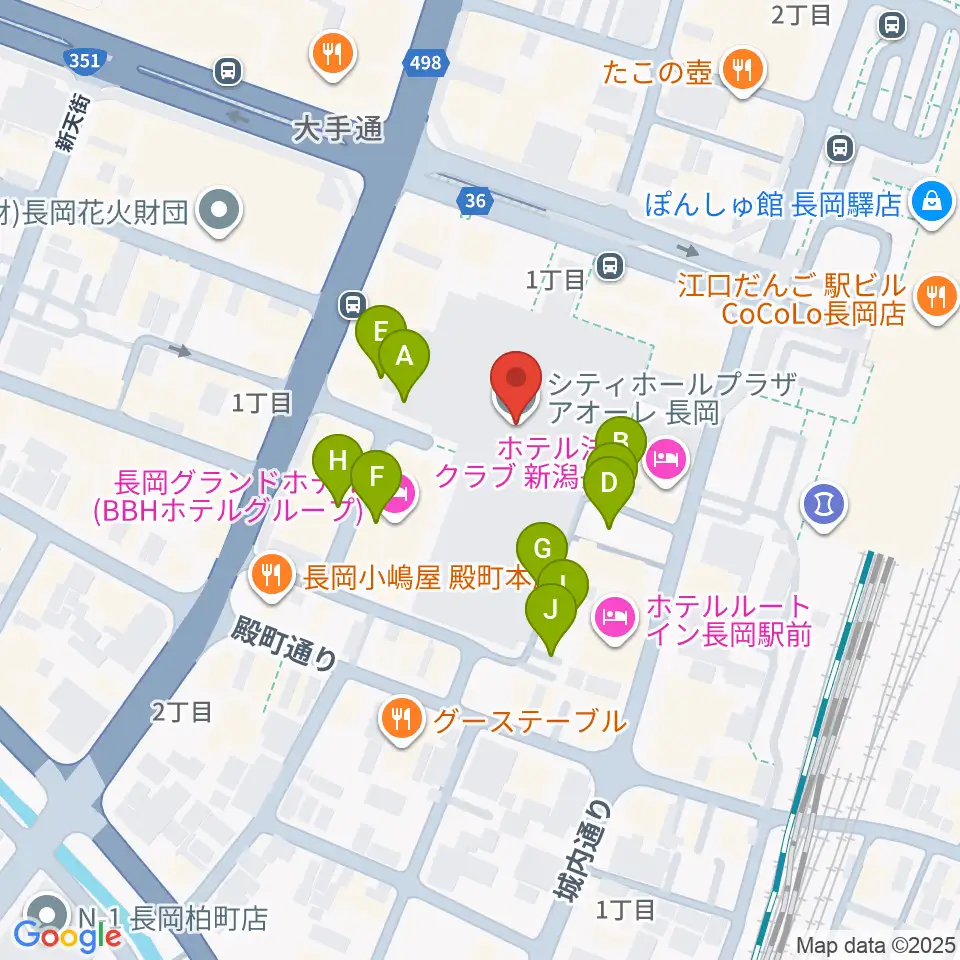 アオーレ長岡周辺の駐車場・コインパーキング一覧地図
