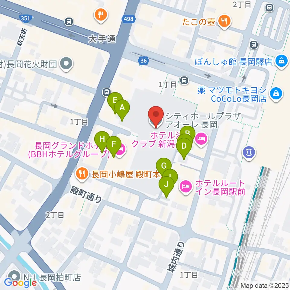 アオーレ長岡周辺の駐車場・コインパーキング一覧地図