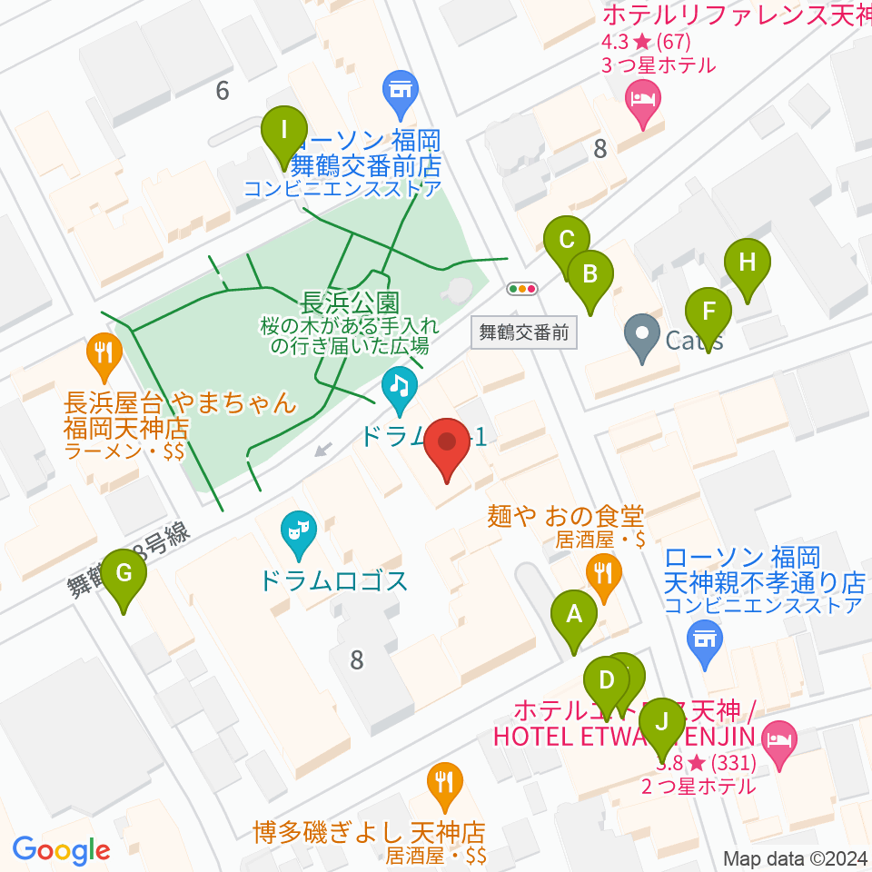 福岡DRUM SON周辺の駐車場・コインパーキング一覧地図