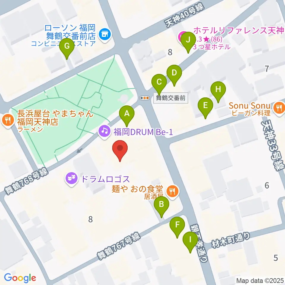 福岡DRUM SON周辺の駐車場・コインパーキング一覧地図
