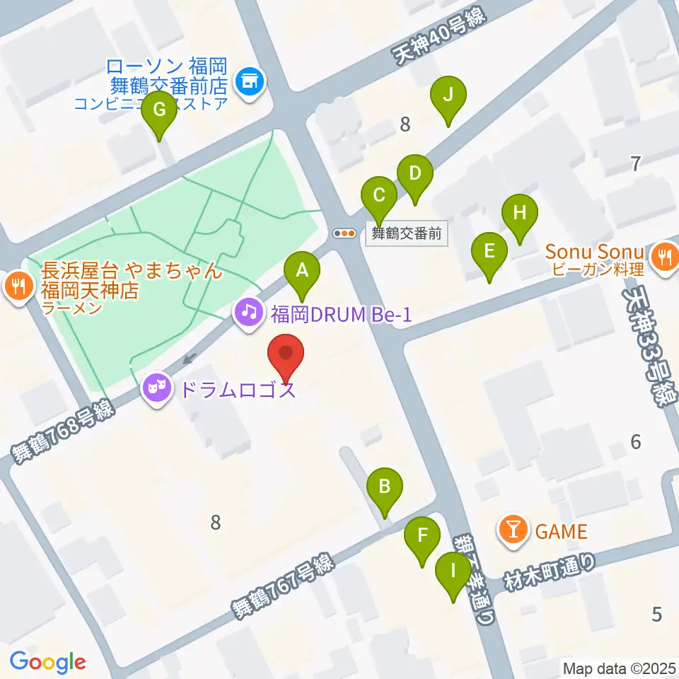 福岡DRUM SON周辺の駐車場・コインパーキング一覧地図