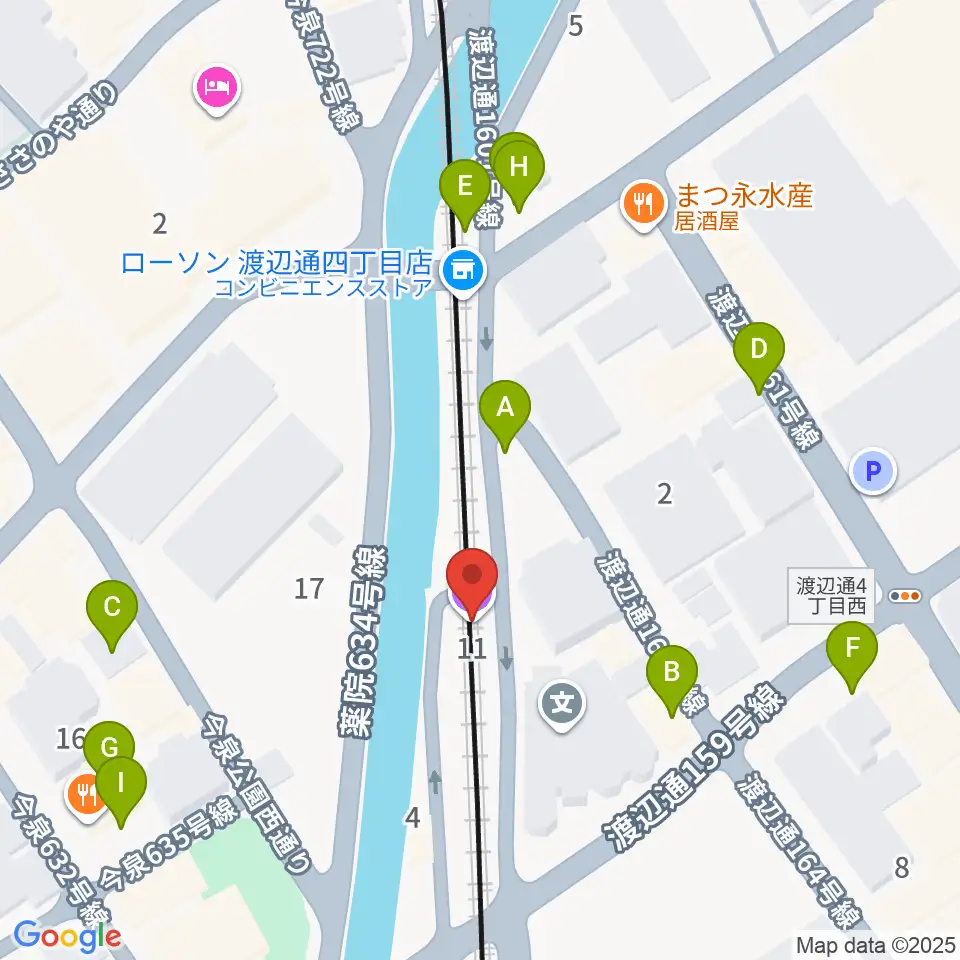 福岡薬院ビートステーション周辺の駐車場・コインパーキング一覧地図