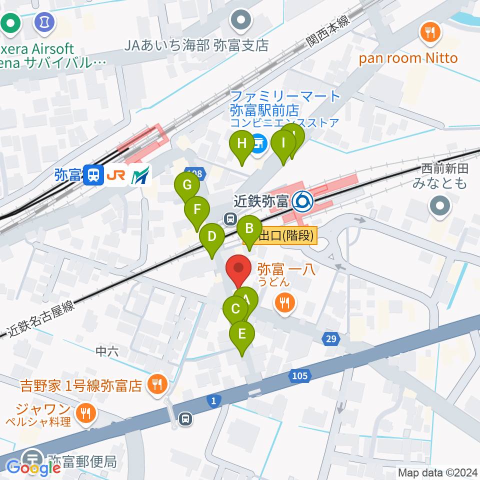 ポワンポワンスタジオ弥富校周辺の駐車場・コインパーキング一覧地図