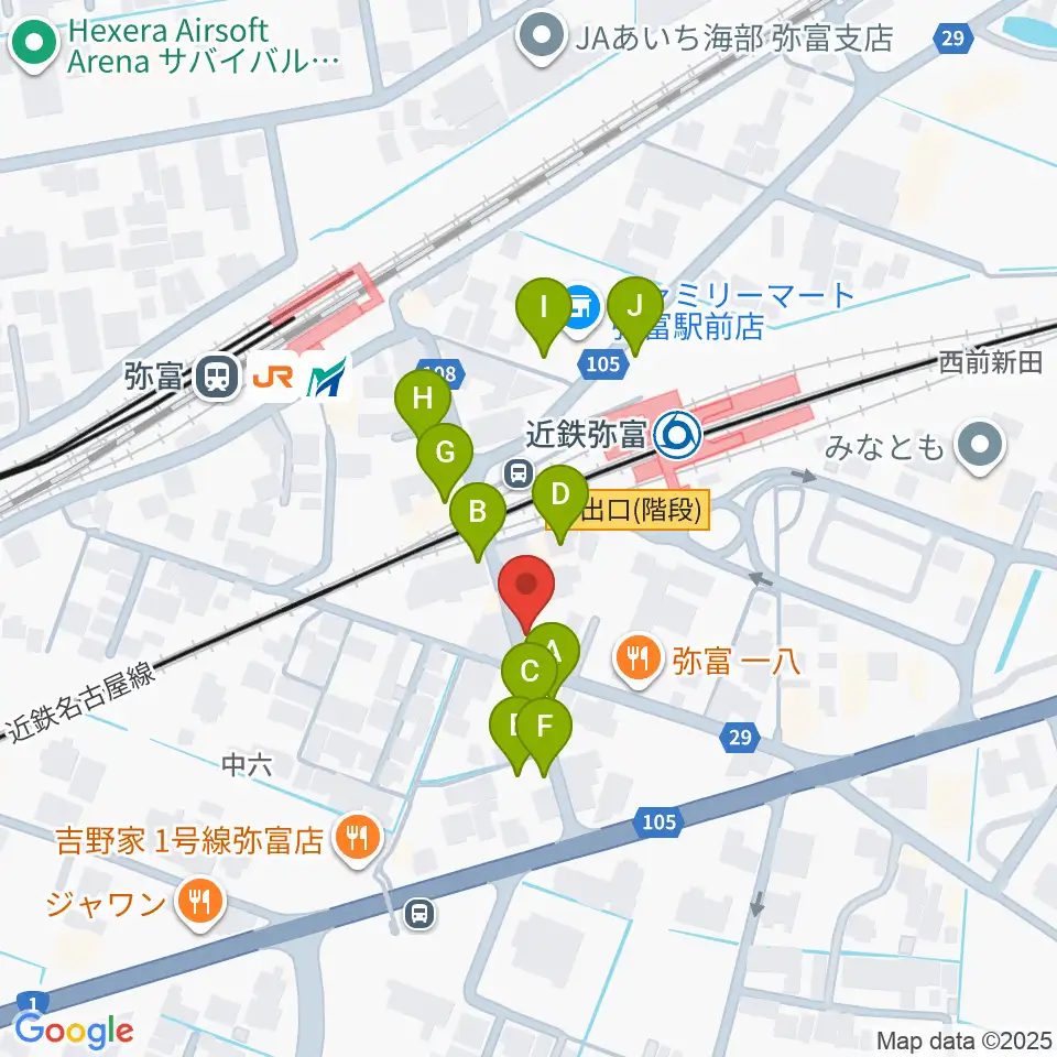 ポワンポワンスタジオ弥富校周辺の駐車場・コインパーキング一覧地図